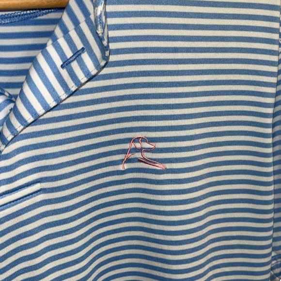 Rhoback Blue and White Striped Polo Shirt - Picture 6 of 8